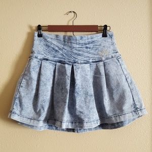 Jean pleated skirt